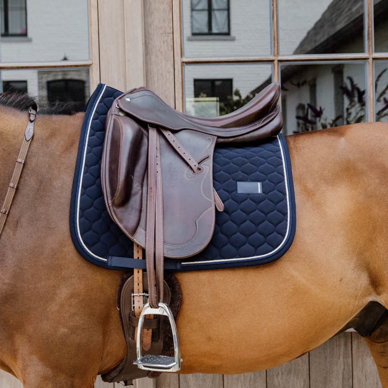 Kentucky Onion Quilt Rubber Logo Dressage Saddlepad Full - Navy