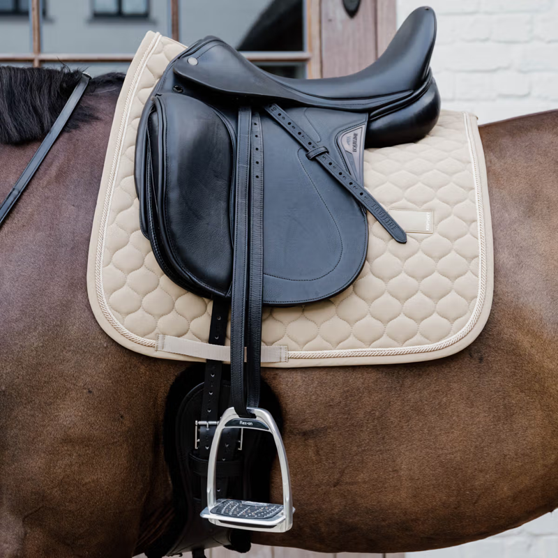 Kentucky Onion Quilt Rubber Logo Dressage Saddlepad Full - Beige