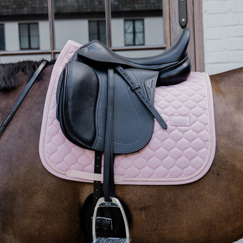 Kentucky Onion Quilt Rubber Logo Dressage Saddlepad Full - Light Rose