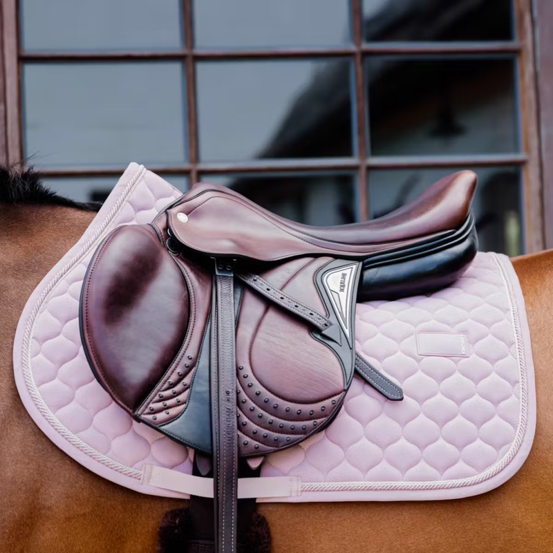 Kentucky Onion Quilt Rubber Logo Jumping Saddlepad Full - Light Rose