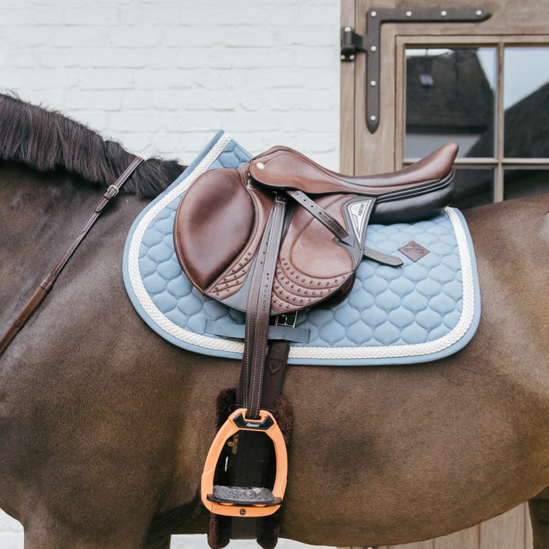 Kentucky Show Jumping Saddlepad with Plaited Cord Full - Light Blue