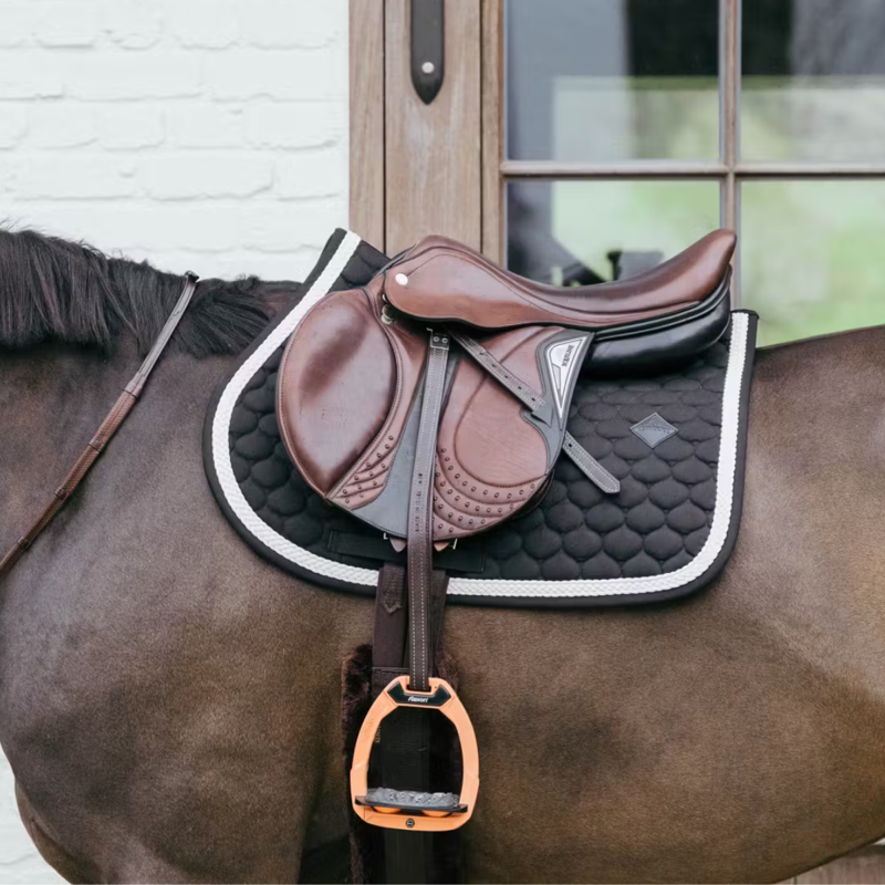 Kentucky Show Jumping Saddlepad with Plaited Cord Full - Black