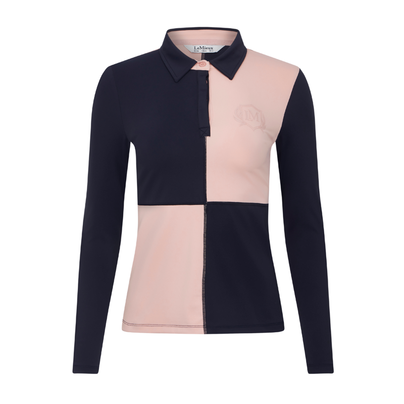 LeMieux Harlequin Rugby Shirt Base Layer - Petal/Navy