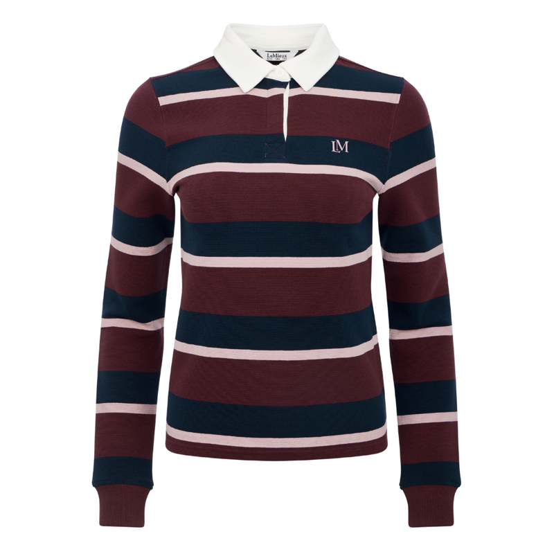 LeMieux Sloane Stripe Rugby Shirt - Bramble