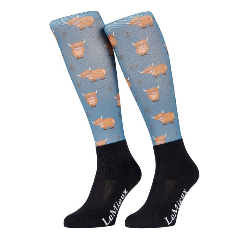 LeMieux Footsie Socks - Highland Cow Aloe