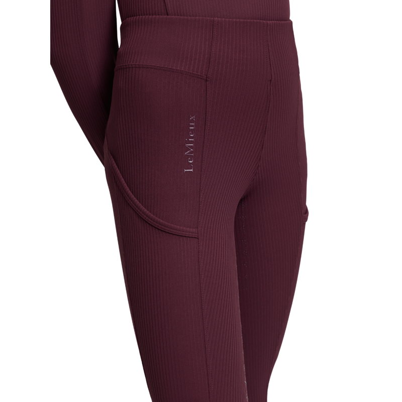 LeMieux Young Rider Orla Ribbed Pull Ons - Bramble-3