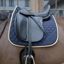 Kentucky Softshell Onion Quilt Dressage Saddlepad - Navy/Beige