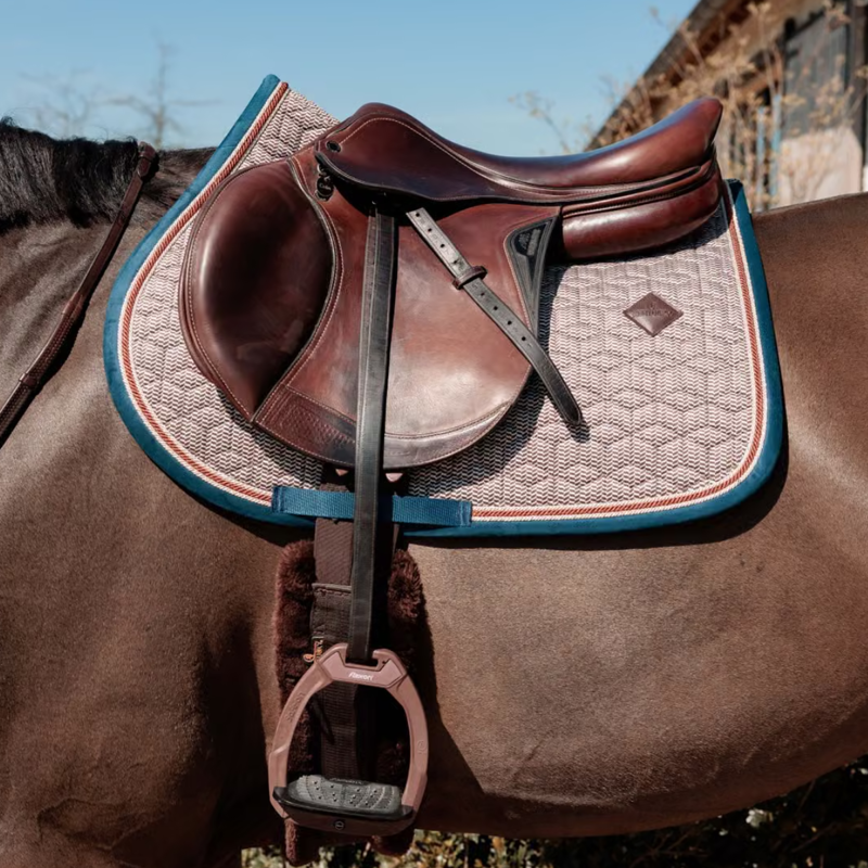 Kentucky Pied-de-Poule Jumping Saddlepad Full - Bordeaux Navy