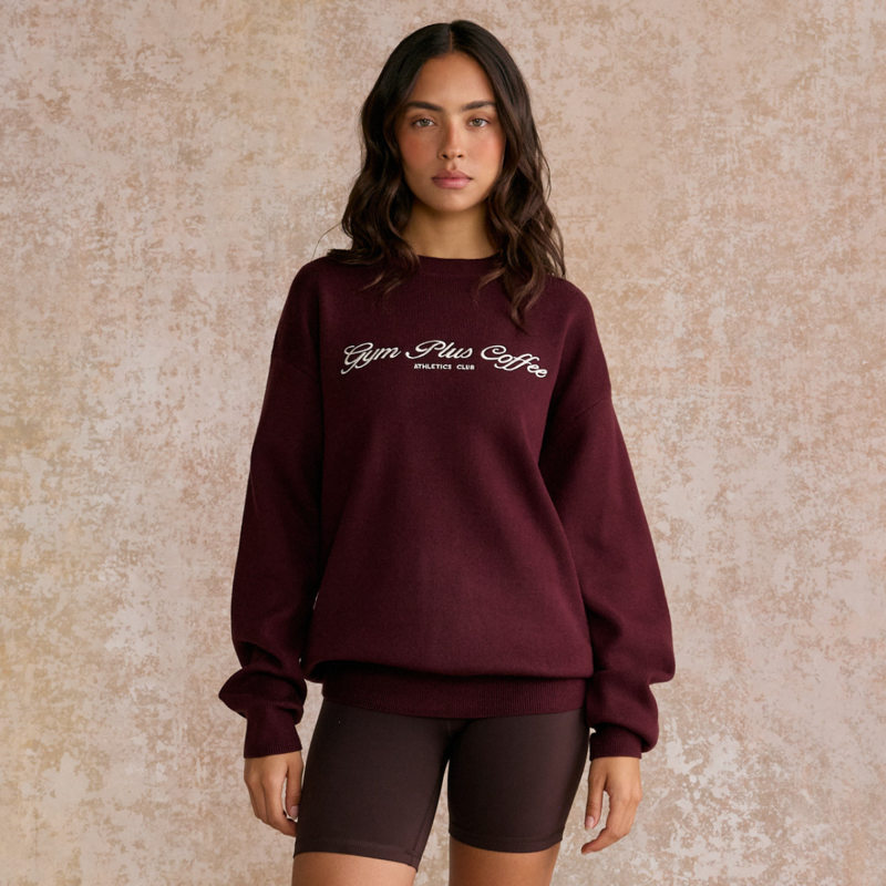 Gym + Coffee Women's Knit Crew - Fig-9