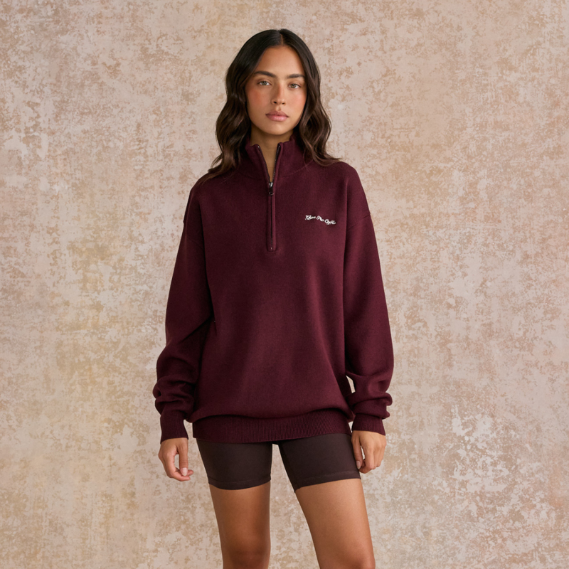 Gym + Coffee Women's Knit Half Zip - Fig-5