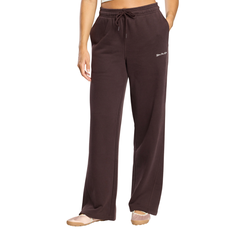 Gym + Coffee Women's Wide Leg Joggers - Mocha Bean-3