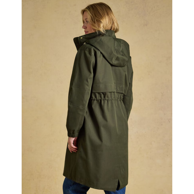 Joules Ladies Stormwell Hooded Waterproof Raincoat - Green-8