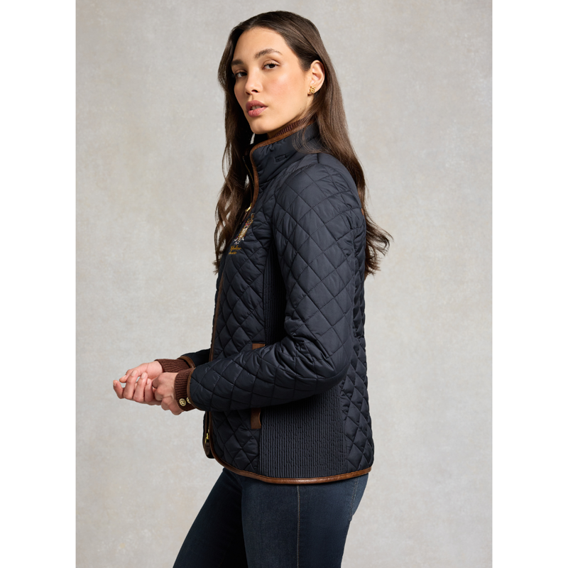 Holland Cooper Boughton Diamond Quilt Jacket - Ink Navy-5