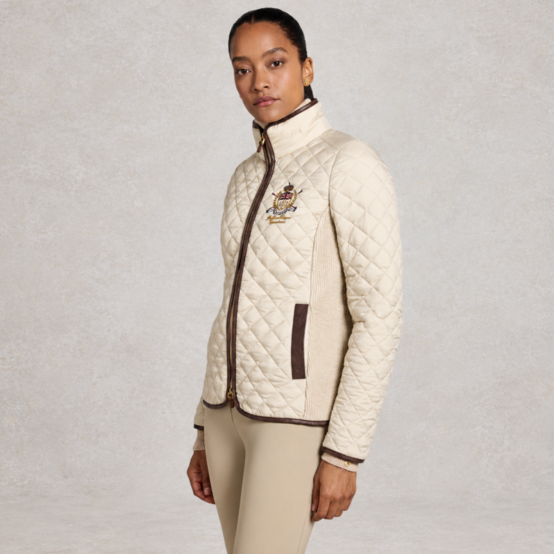 Holland Cooper Boughton Diamond Quilt Jacket - Stone