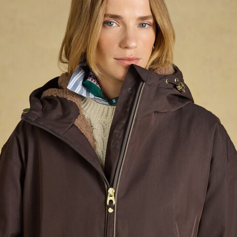 Joules Ladies Coverall Coat - Chocolate Brown-9
