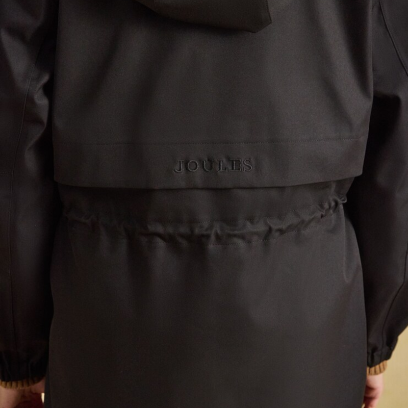 Joules Ladies Stormwell Hooded Waterproof Raincoat - Black-7