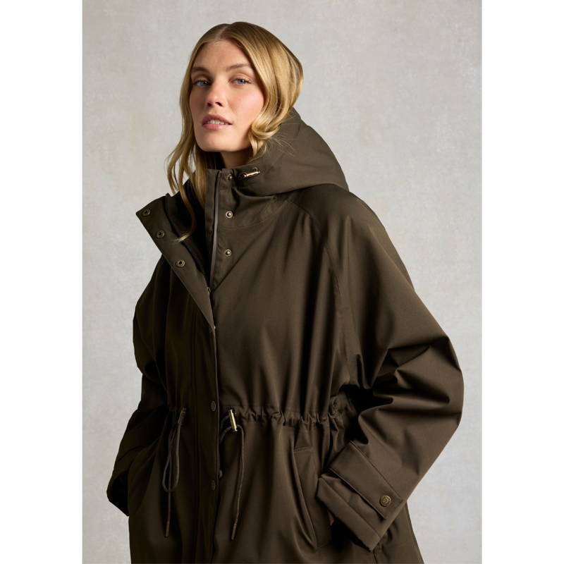 Holland Cooper One-Size Waterproof Parka - Olive Brown-5