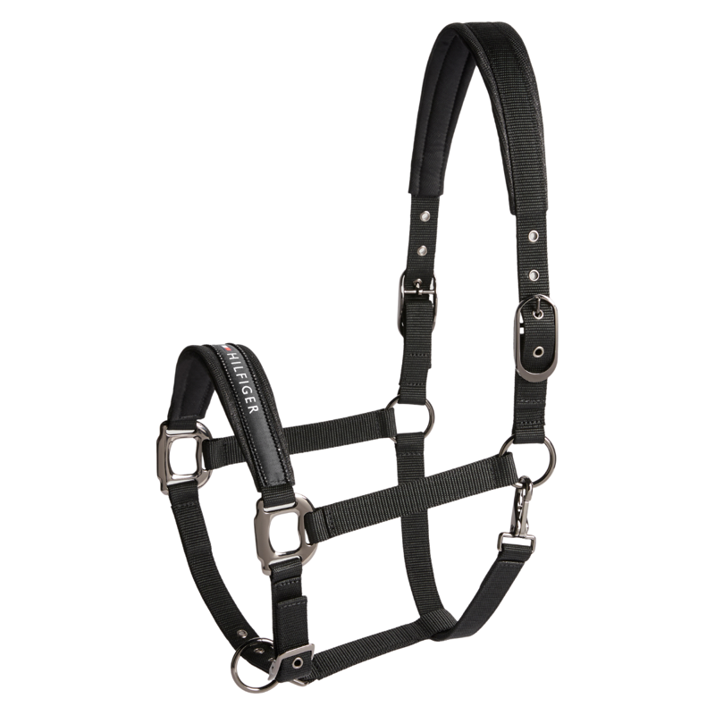 Tommy Hilfiger Yale Shine Headcollar and Rope Set - Black-1