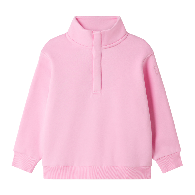 Gym + Coffee Kids Snap Collar Sierra Sweatshirt - Pink Blossom-8