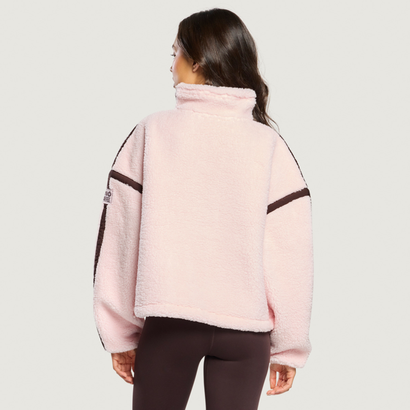 Gym + Coffee Women's Industry Fleece Half Zip - Ballet Pink-6