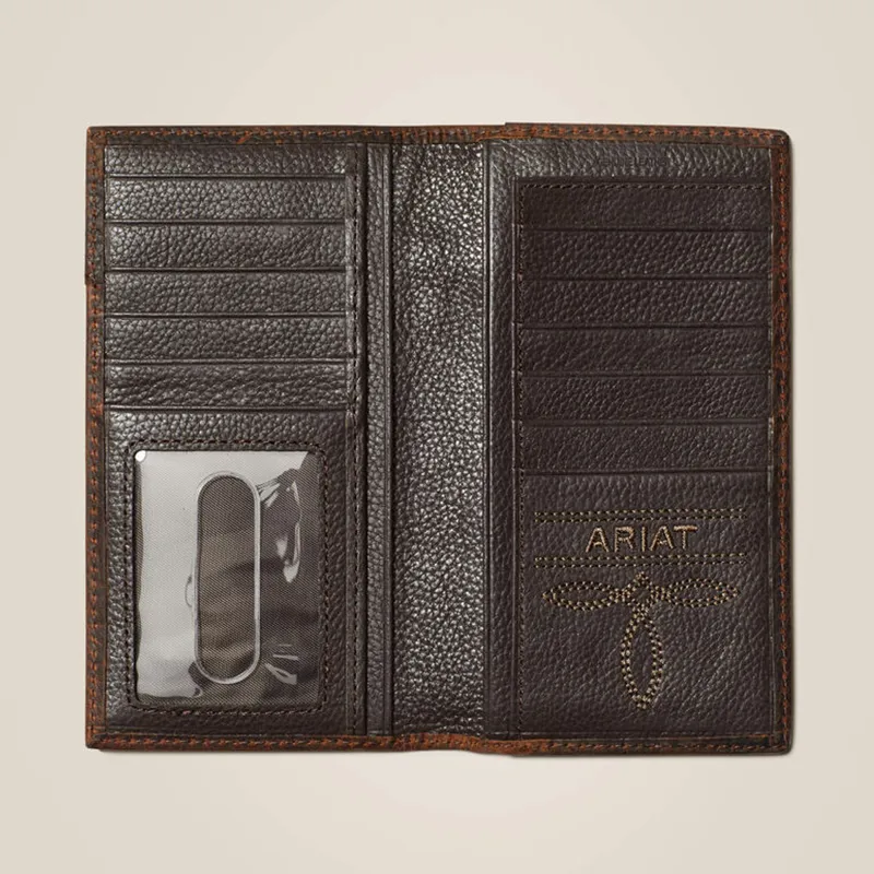 Ariat Men's Boot Stitch Rodeo Wallet - Brown-1