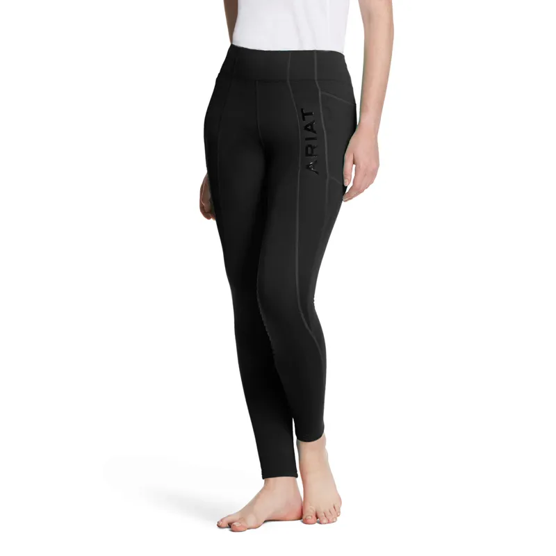 Ariat Women's Attain Thermal Knee Patch Riding Tights - Black 