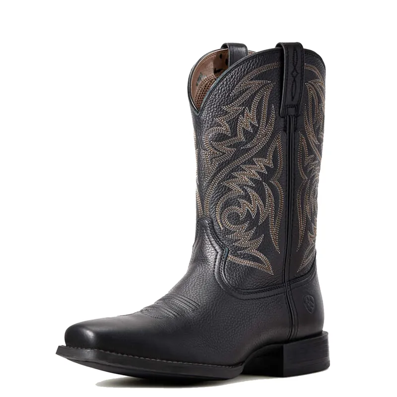 Ariat Men's Sport Herdsman Western Boot - Black Deertan