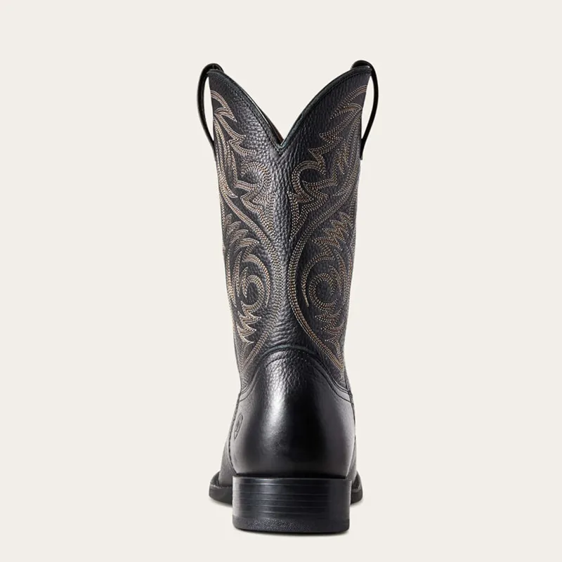 Ariat Men's Sport Herdsman Western Boot - Black Deertan-2