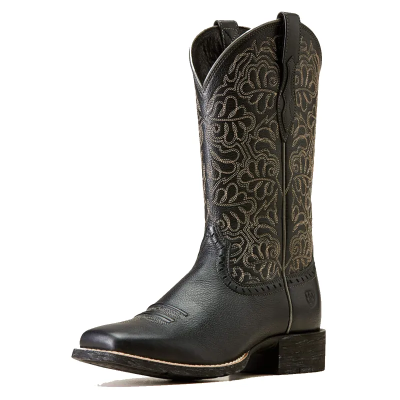 Ariat Women's Round Up Remuda Western Boot - Black Deertan