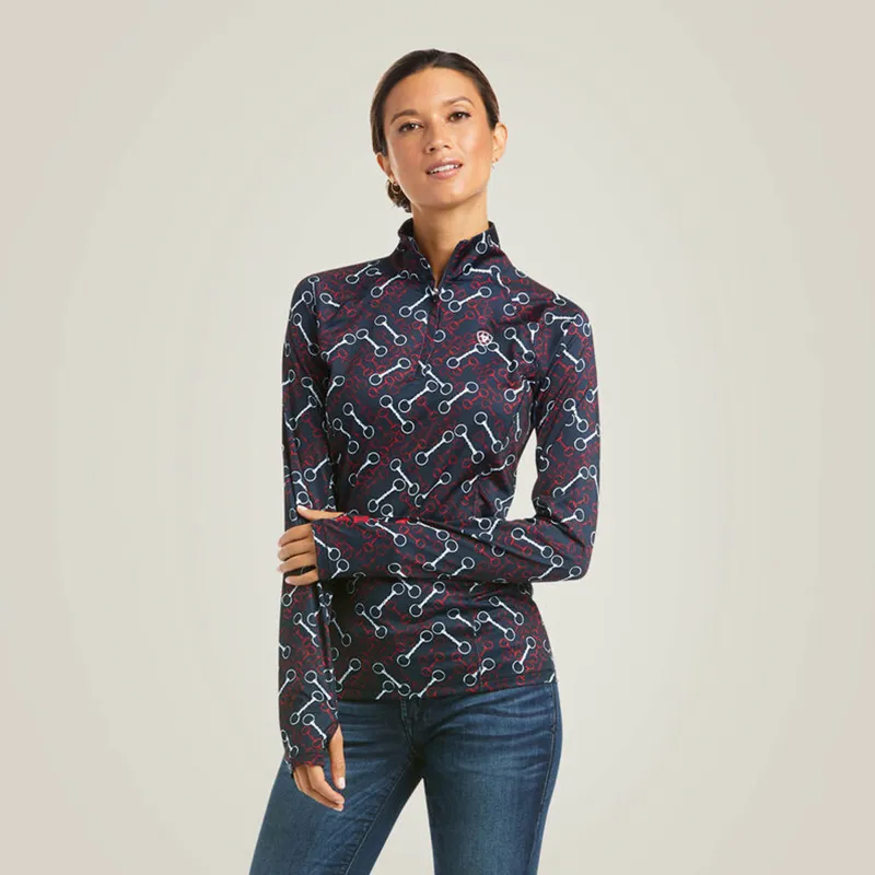 Ariat Women's Lowell 2.0 1/4 Zip Base Layer - Team Print