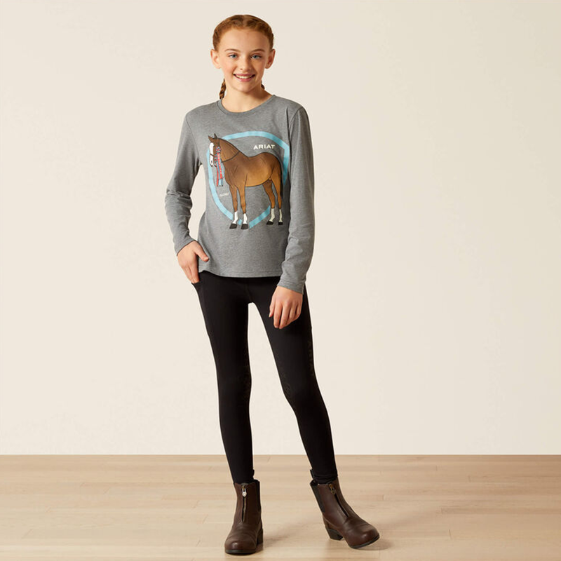 Ariat Youth Champion Pony T-Shirt - Heather Grey-3