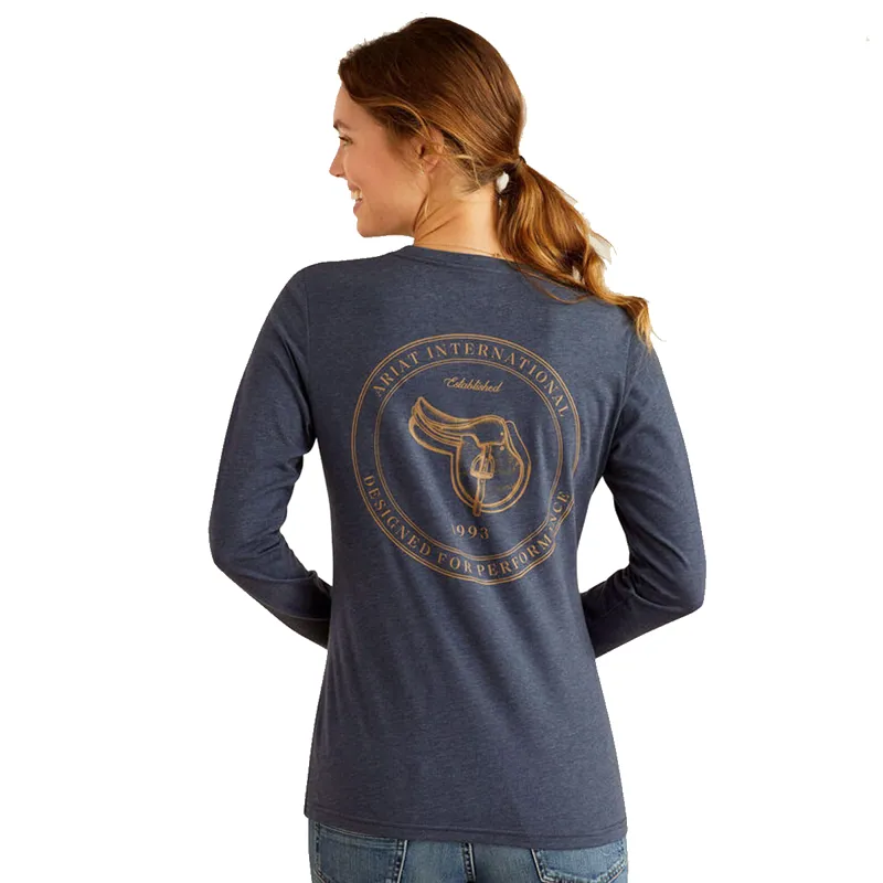 Ariat Women's Handcrafted T-Shirt - Navy Heather-1