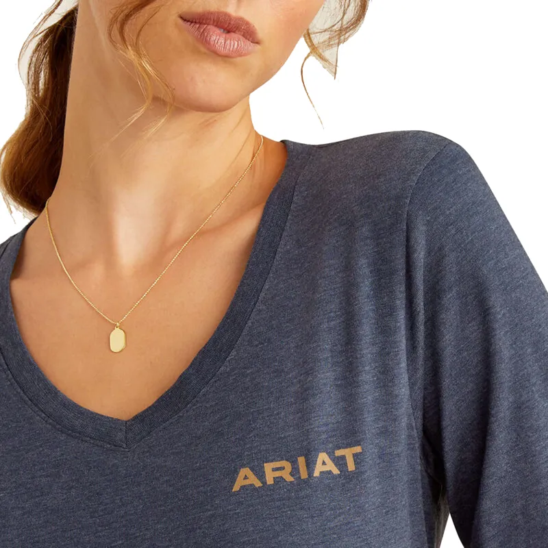 Ariat Women's Handcrafted T-Shirt - Navy Heather-2