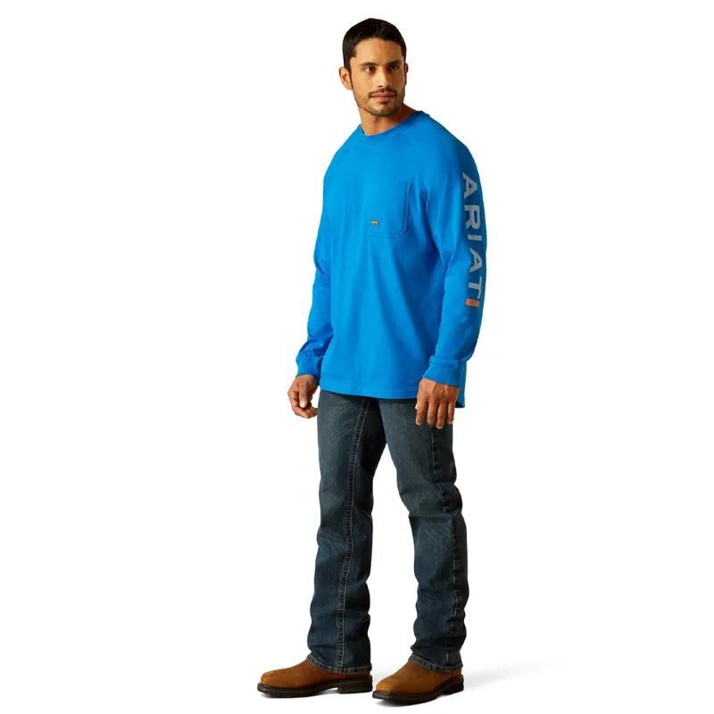 Ariat Men's Rebar Cotton Strong Graphic T-Shirt - Imperial Blue/Powder Blue-2