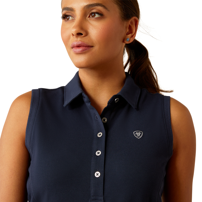Ariat Women's Prix 3.0 Sleeveless Polo - Navy Eclipse -2