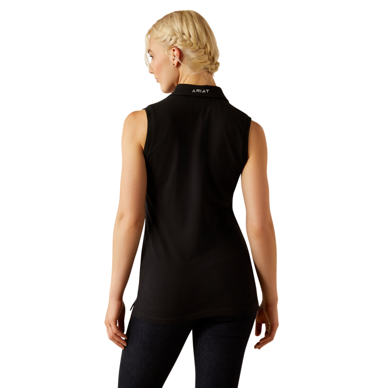 Ariat Women's Prix 3.0 Sleeveless Polo - Black-1