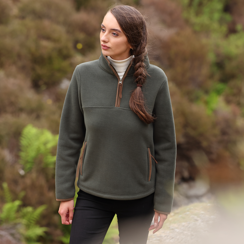 Aubrion Core Half Zip Fleece - Green-5