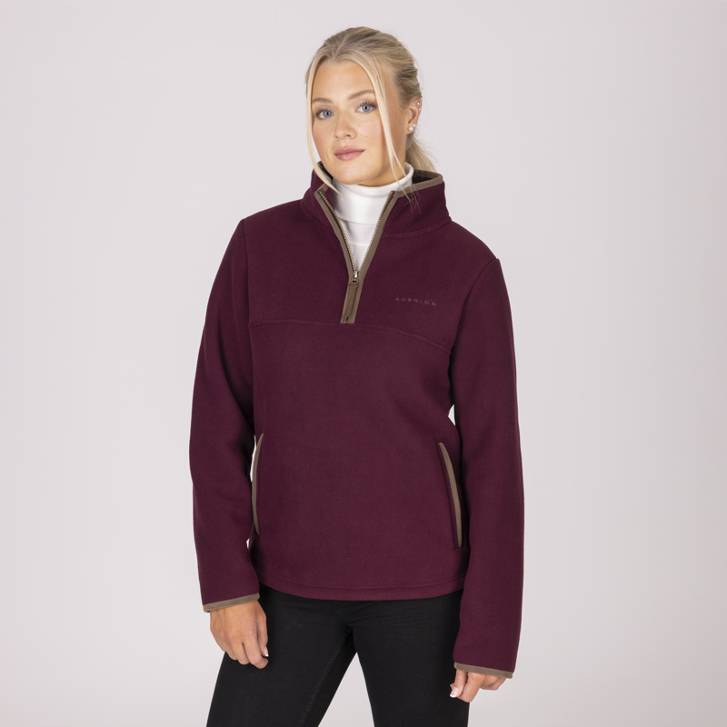 Aubrion Core Half Zip Fleece - Maroon-6