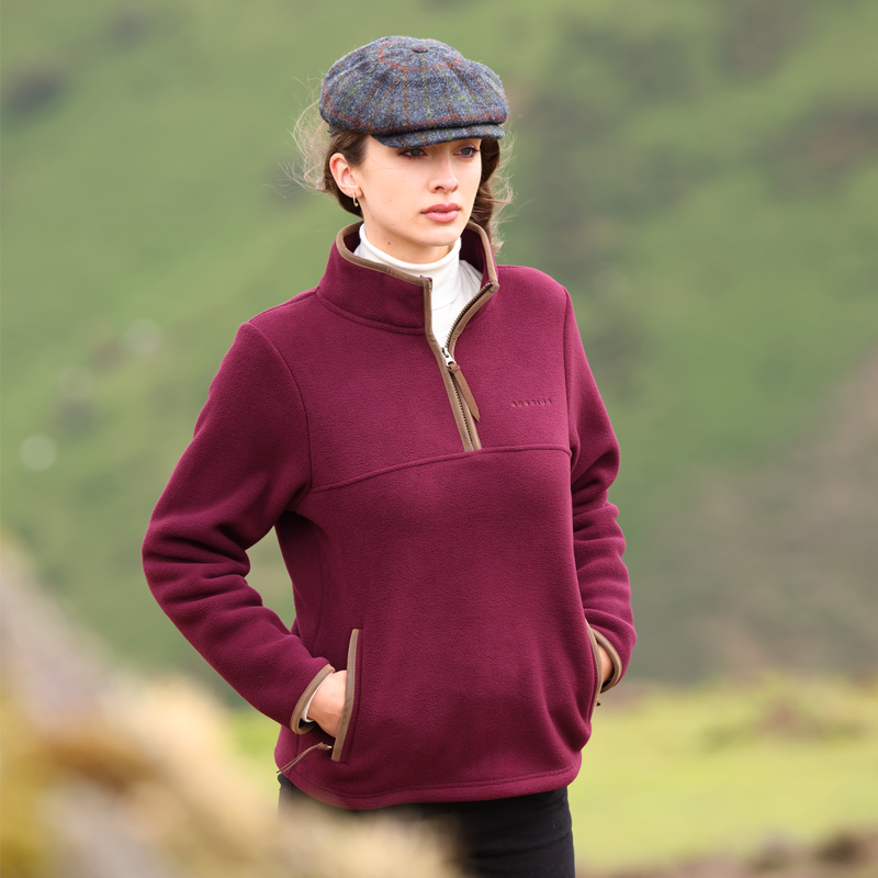 Aubrion Core Half Zip Fleece - Maroon-4