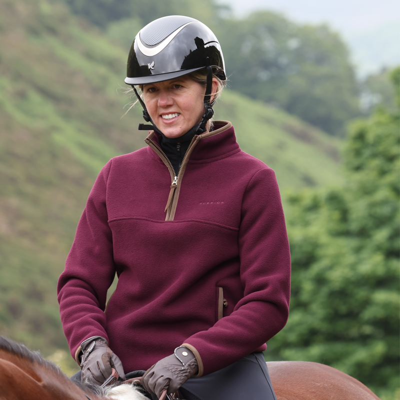 Aubrion Core Half Zip Fleece - Maroon-2