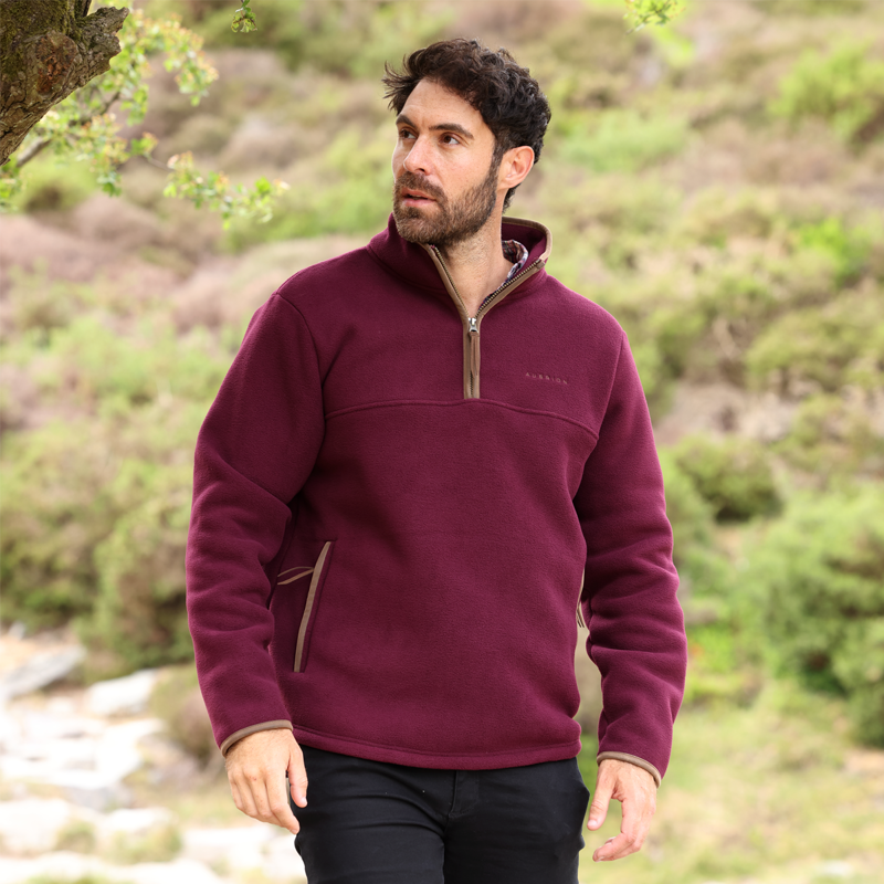 Aubrion Core Half Zip Fleece - Gents - Maroon