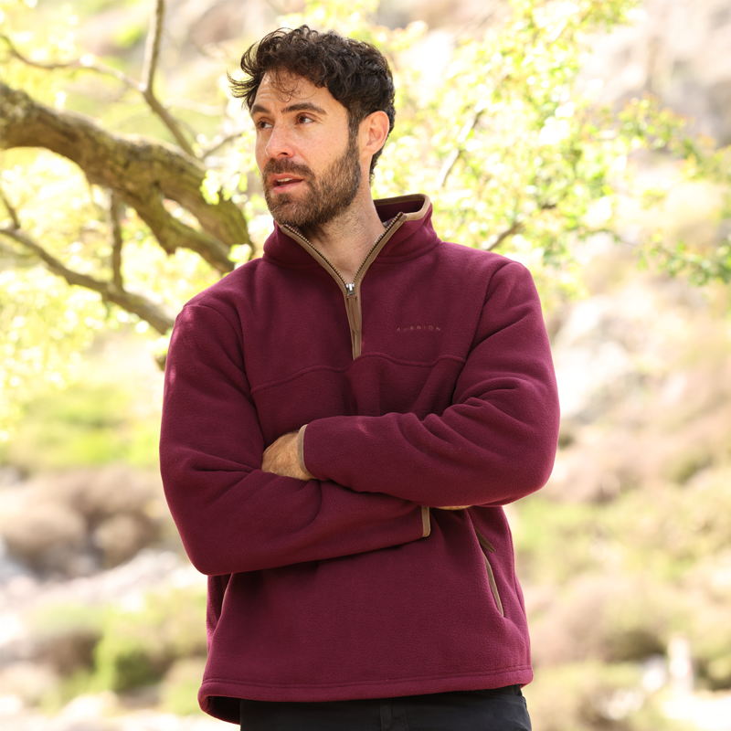 Aubrion Core Half Zip Fleece - Gents - Maroon-3