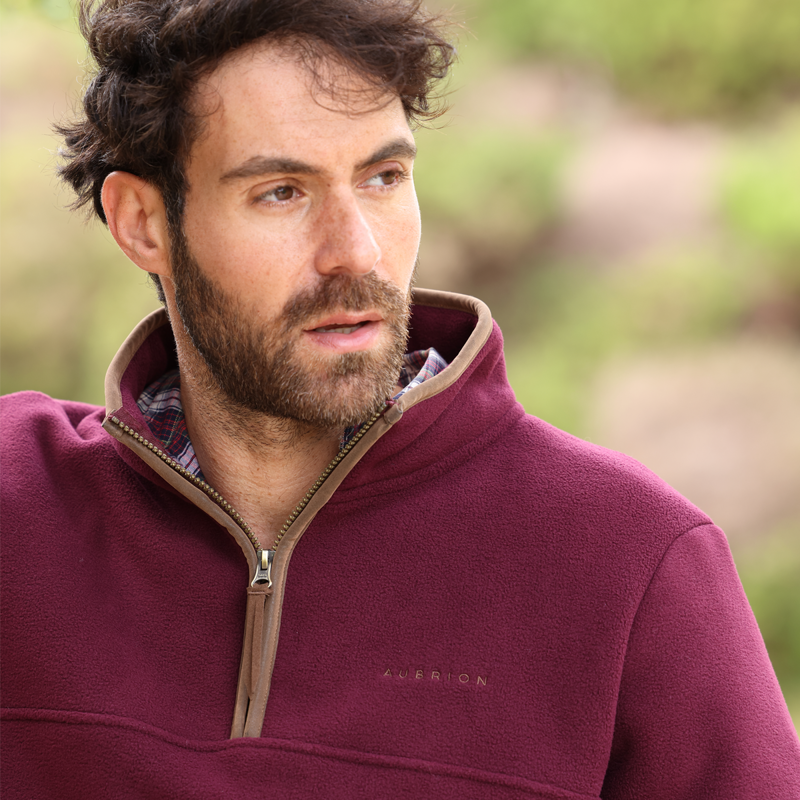 Aubrion Core Half Zip Fleece - Gents - Maroon-2