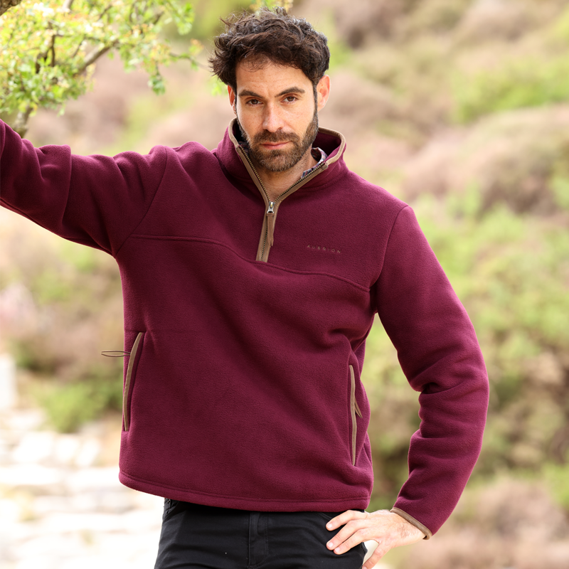 Aubrion Core Half Zip Fleece - Gents - Maroon-1