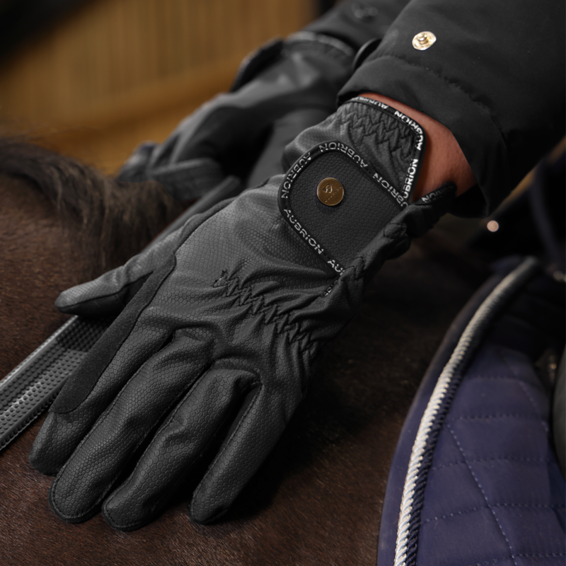 Aubrion Stadium Winter Riding Gloves - Black-2