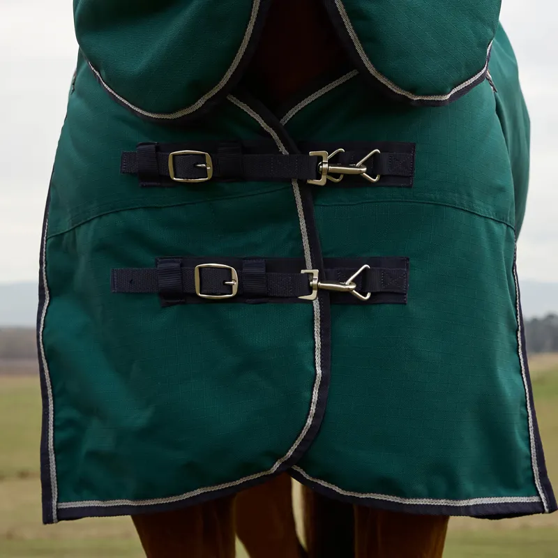 WeatherBeeta ComfiTec Plus Dynamic Detach-A-Neck 360g Turnout Rug - Forest Green/Navy-4