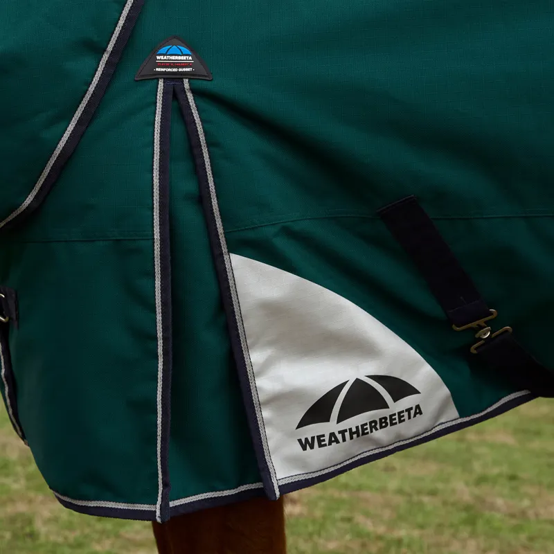 WeatherBeeta ComfiTec Plus Dynamic Detach-A-Neck 360g Turnout Rug - Forest Green/Navy-7