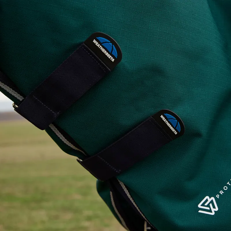 WeatherBeeta ComfiTec Plus Dynamic Detach-A-Neck 360g Turnout Rug - Forest Green/Navy-3