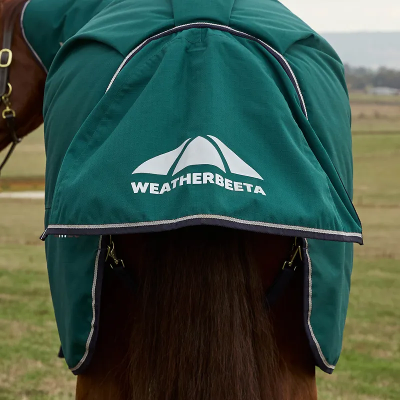 WeatherBeeta ComfiTec Plus Dynamic Detach-A-Neck 360g Turnout Rug - Forest Green/Navy-10