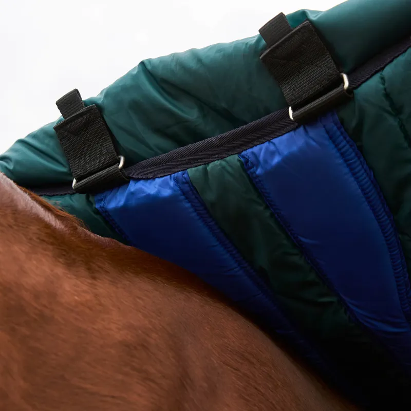 WeatherBeeta ComfiTec Plus Dynamic Detach-A-Neck 360g Turnout Rug - Forest Green/Navy-5